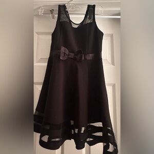 Elegant Black Kids Dress with Bow Accent